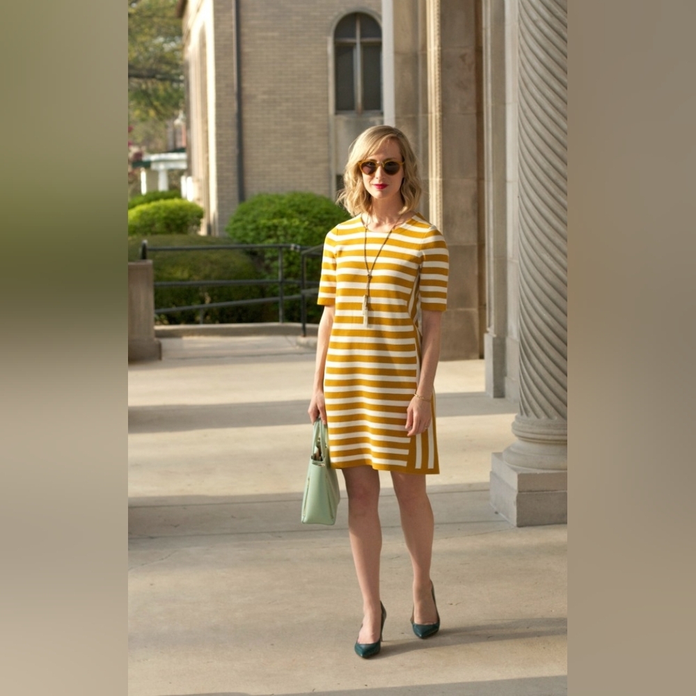 Ann Taylor Striped Knit Dress Size XS Petite - Picture 3 of 6